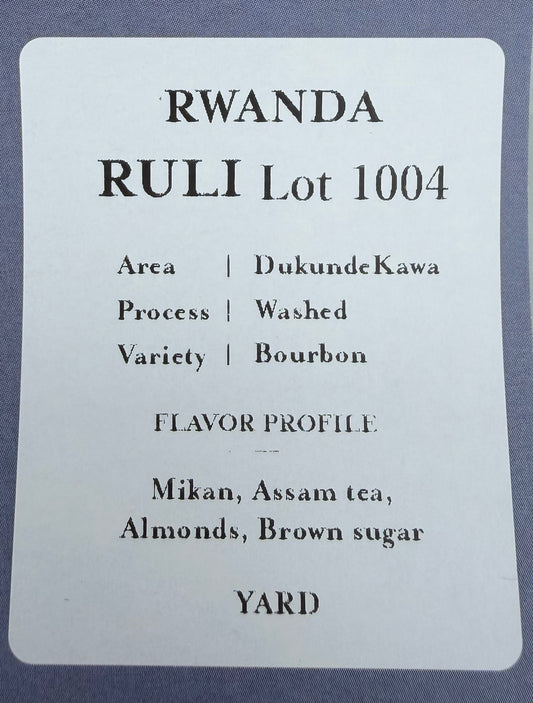 Ruli (Lot 1004) / RWANDA / Red Bourbon【Light Roast】