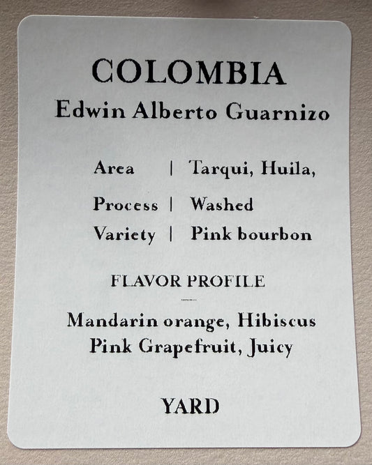 Edwin Alberto Guarnizo / COLOMBIA / ジューシーなPink bourbon【Light Roast】