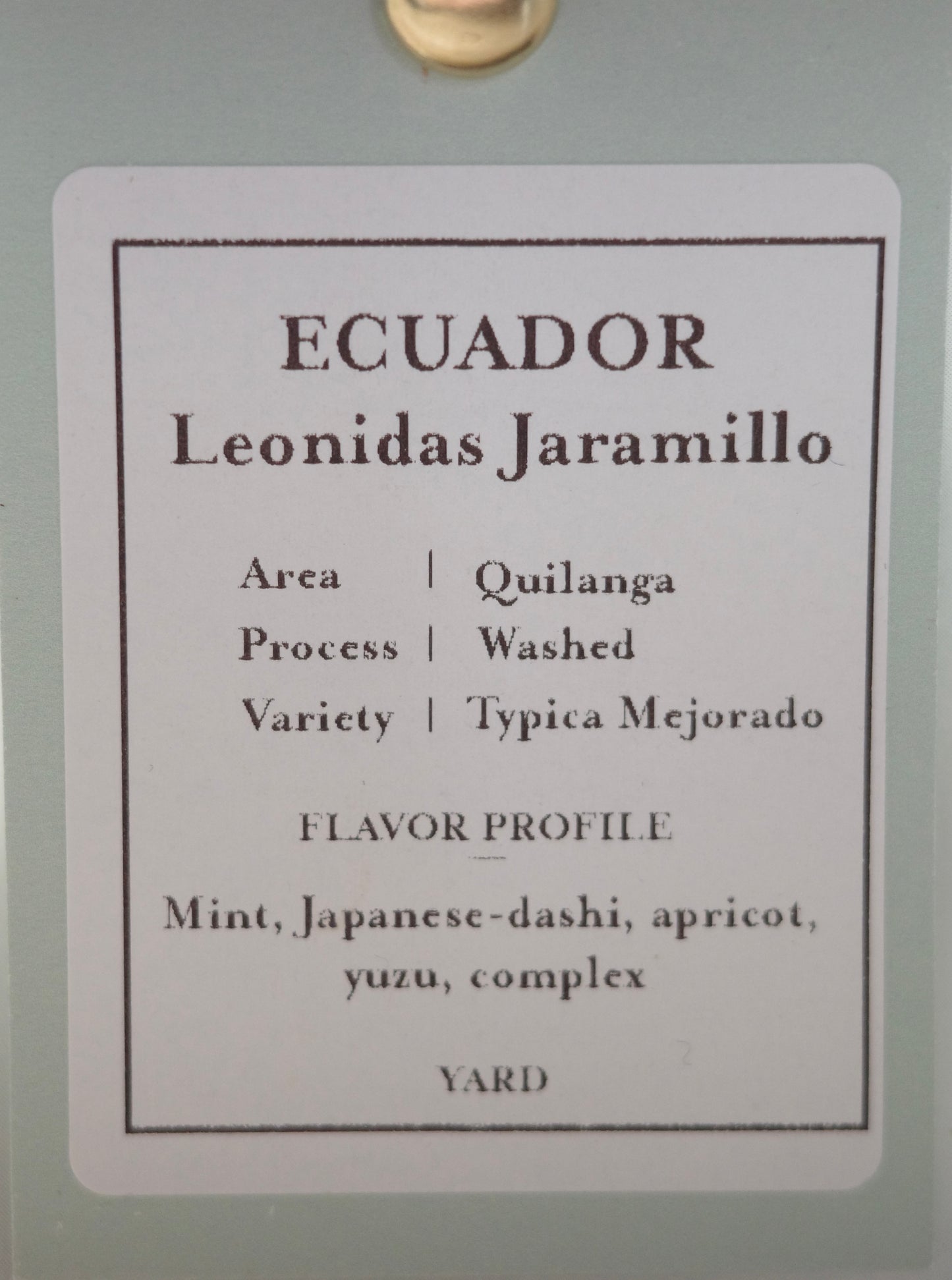 Leonidas Jaramillo / ECUADOR / 重なり合う味わい・ティピカメホラード種【Light Roast】