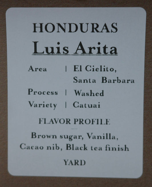 ルイス・アリタ / HONDURAS 【Light Roast】